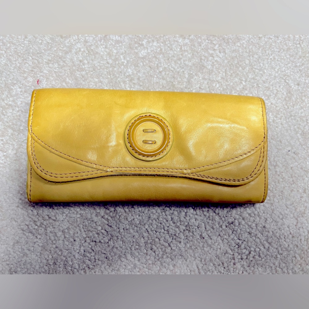 Fossil leather long flip wallet